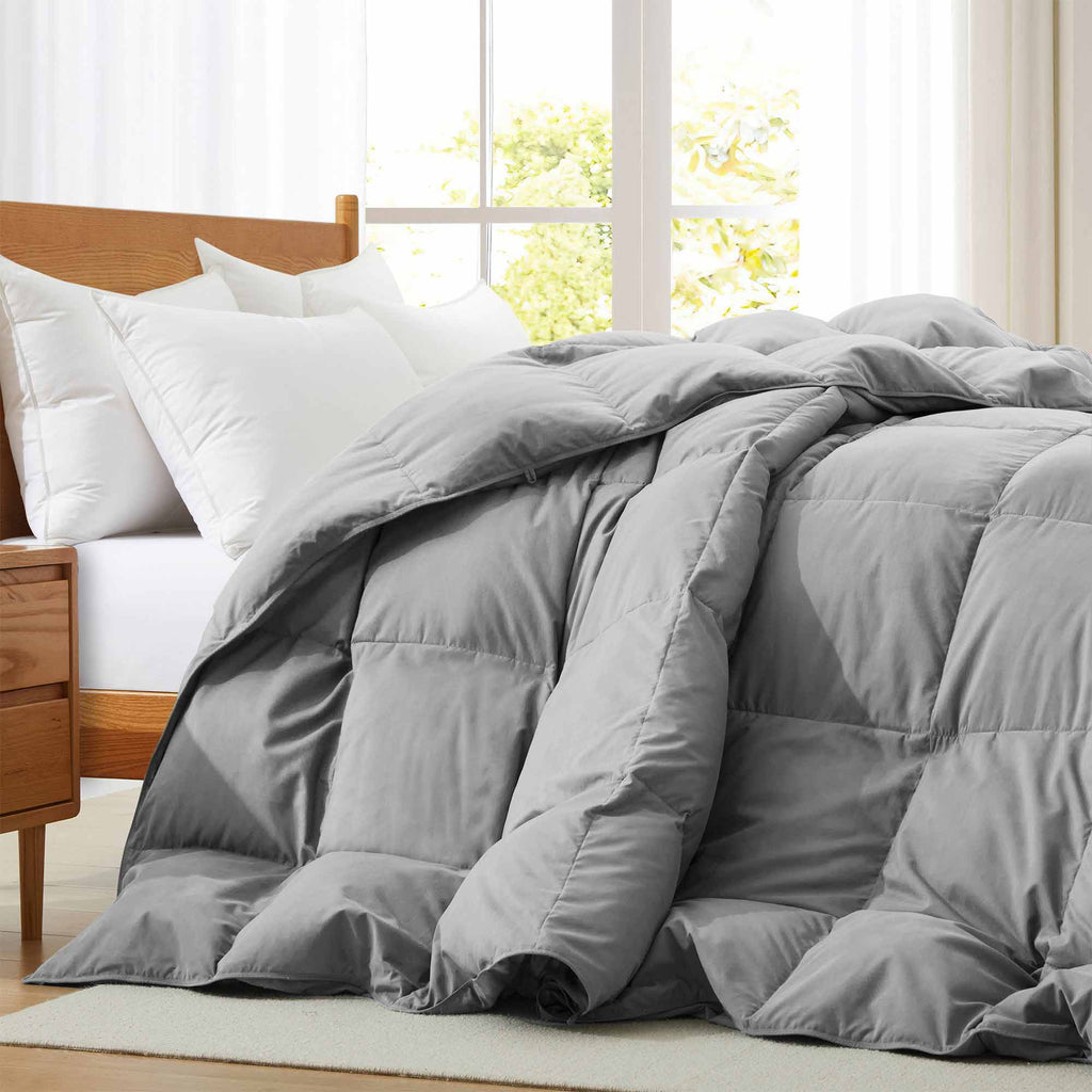Down & Feather Comforter, Goose, Lightweight Design, Machine-Washable Care for Everyday Bedding and Comfortable Sleep, 4 Sizes and 8 Colors image 77