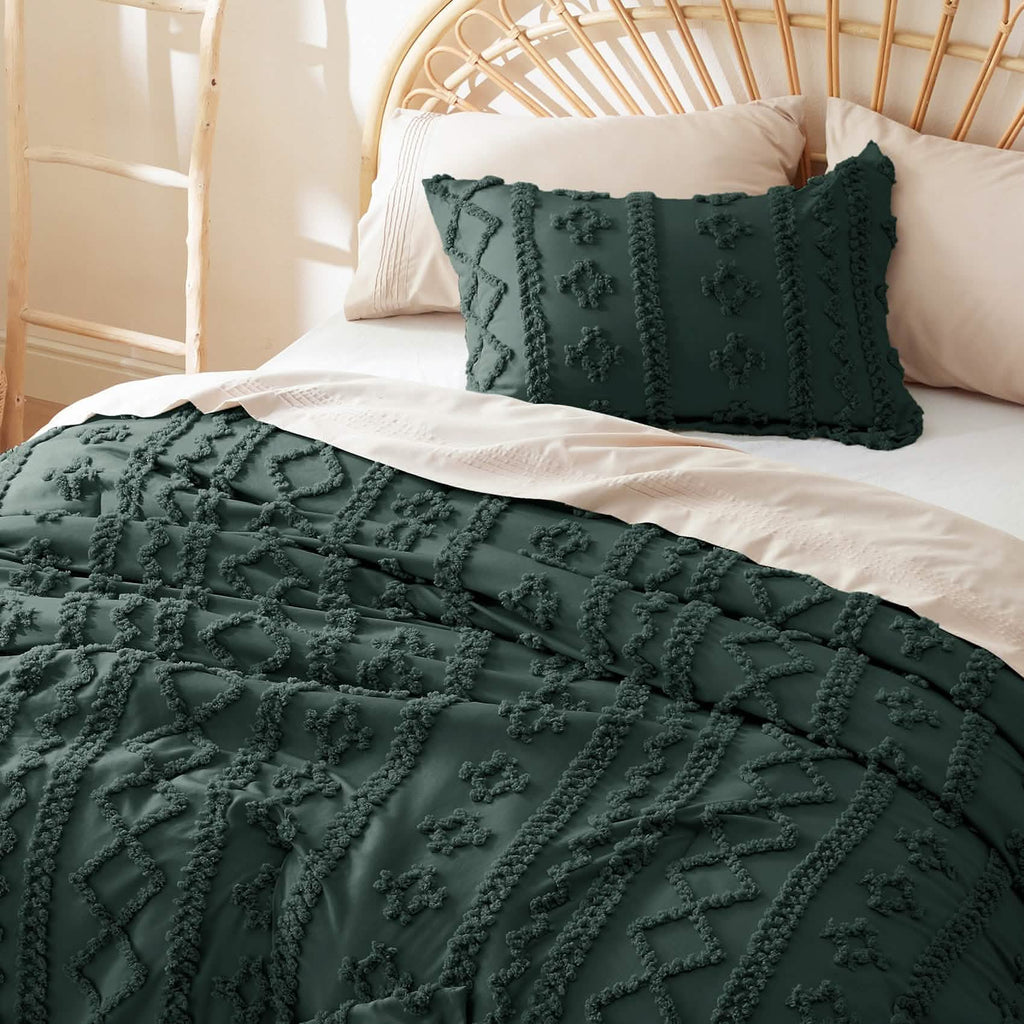 Bed Comforter, Boho Deluxe Embroidery Set, Breathable Construction, Machine-Washable Care for Everyday Bedding and Comfortable Sleep image 78