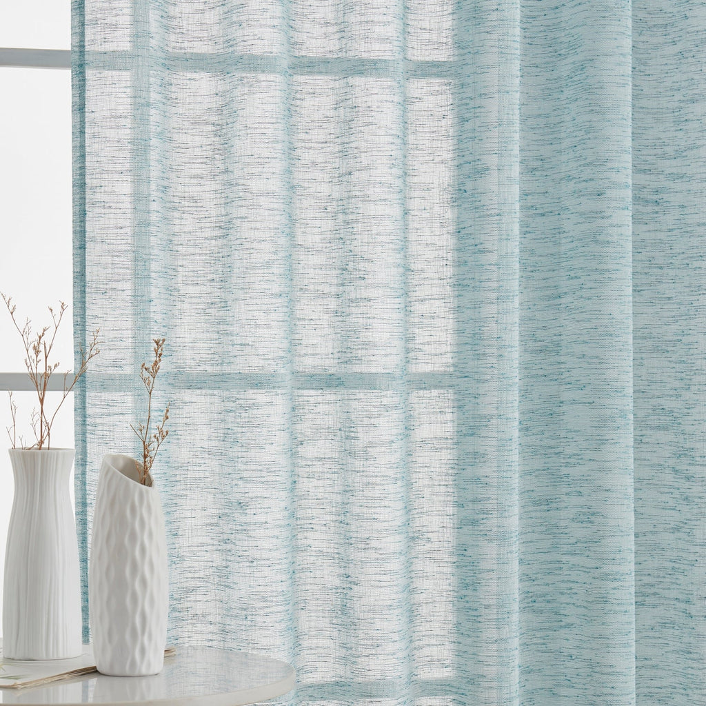 Window Curtain, Penelope Faux Linen Sheer Panels, Lightweight Design for Bedrooms, Living Rooms and Home Privacy, 5 Sizes and 12 Colors image 79