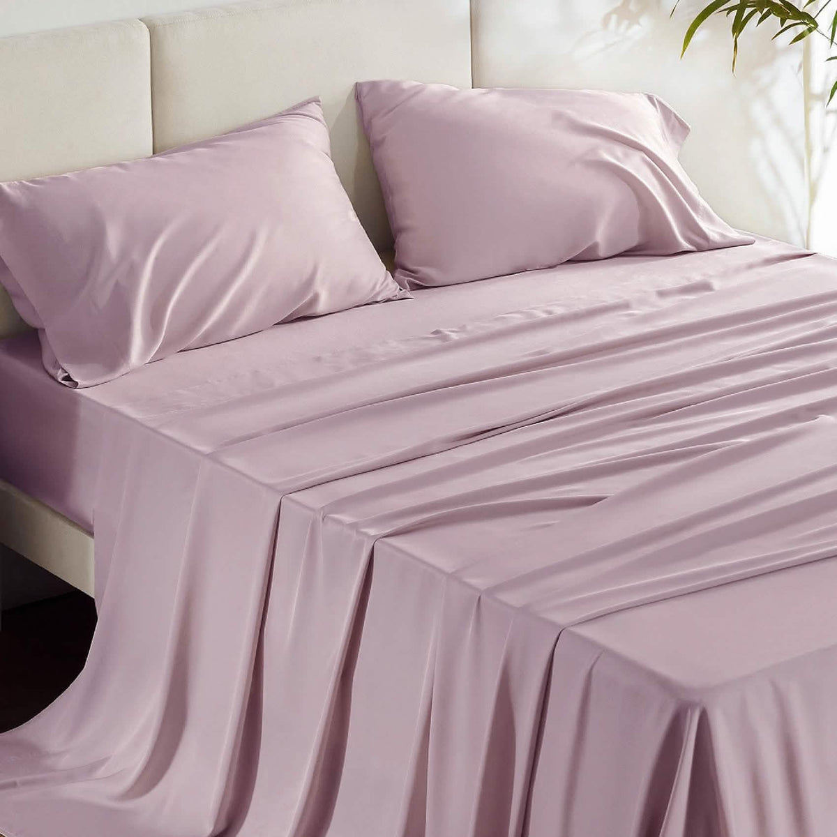 Bed Sheet Set, Rayon Derived from Bamboo, Cooling Comfort, Breathable Construction for Everyday Bedroom Comfort and Guest Rooms image 79