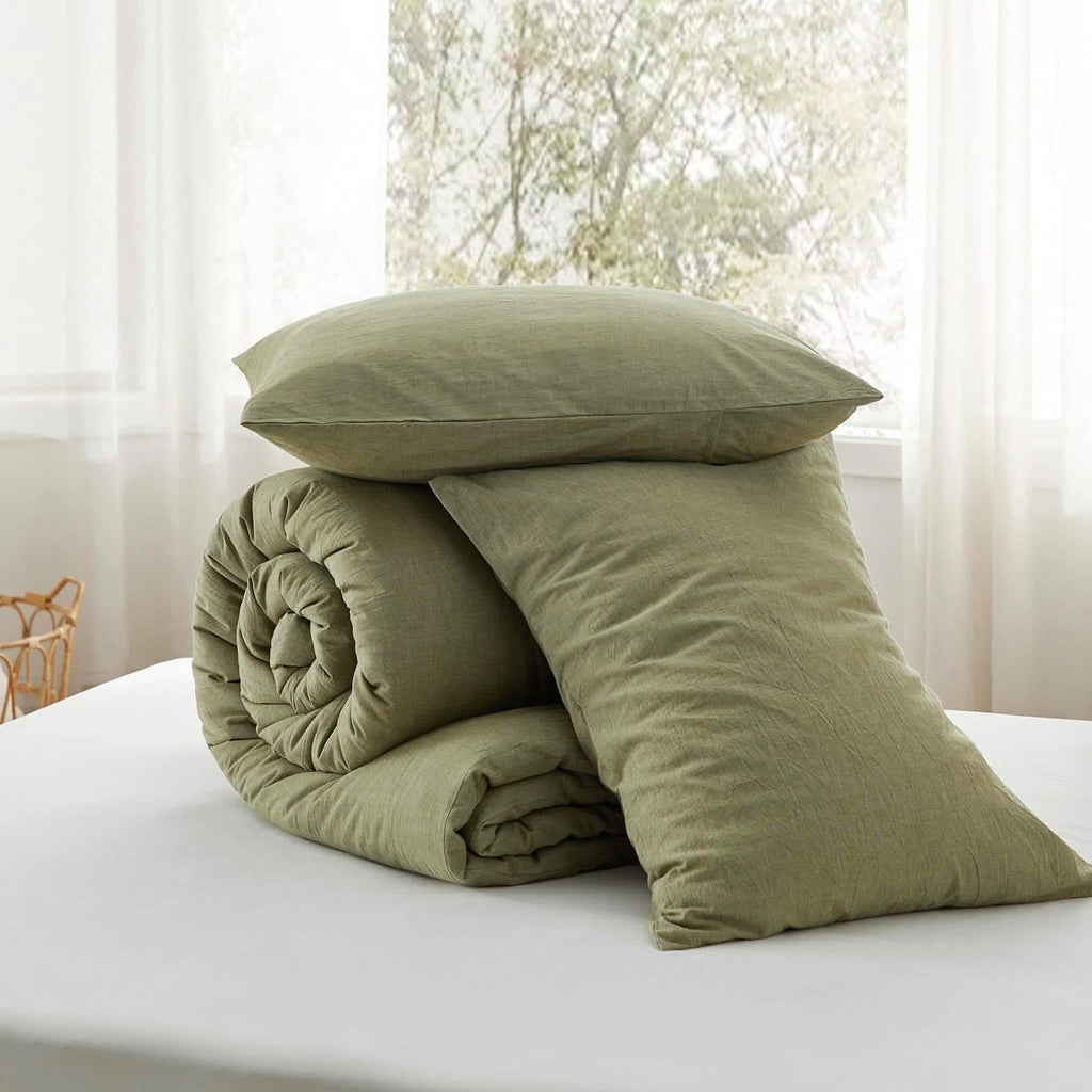 Bed Comforter, Prewashed Cotton Set for Year-Round Bedroom Comfort and Restful Sleep, 5 Sizes and 12 Colors image 79