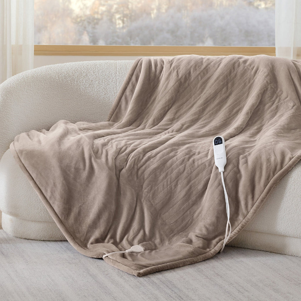 Cozy Throw Blanket, Solid Flannel Heated for Sofas, Beds and Relaxing at Home, 5 Sizes and 11 Colors image 79
