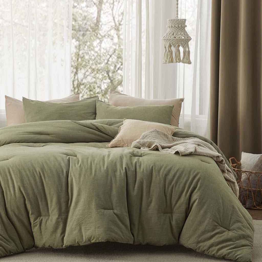 Bed Comforter, Prewashed Cotton Set for Year-Round Bedroom Comfort and Restful Sleep, 5 Sizes and 12 Colors image 80