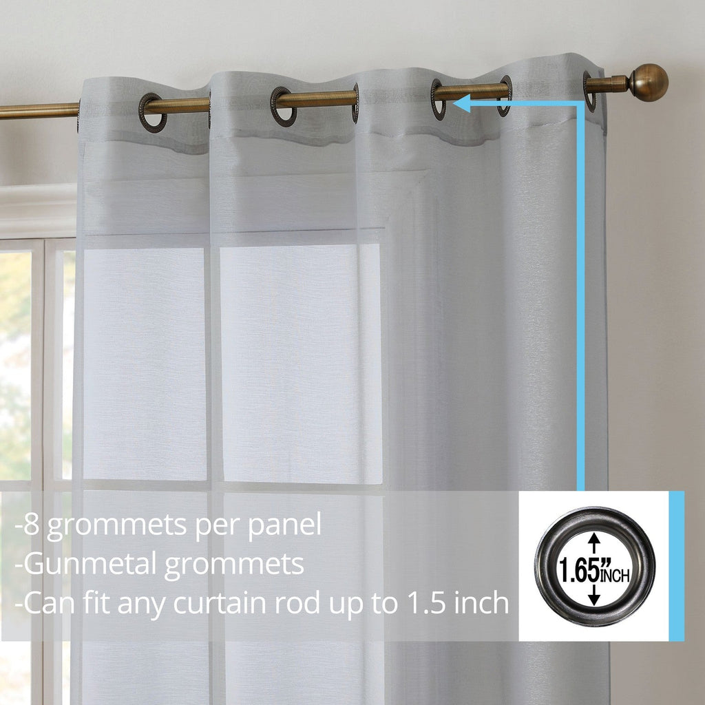 Window Curtain, Victoria Semi Sheer Grommet Panels for Windows, Room Styling and Everyday Privacy, 14 Sizes and 28 Colors image 80