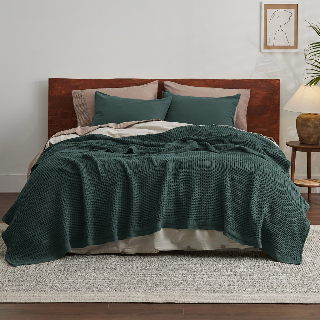 Cozy Throw Blanket, Cotton Waffle Weave, Lightweight Design, Breathable Construction for Living Rooms, Bedrooms and Everyday Lounging image 80
