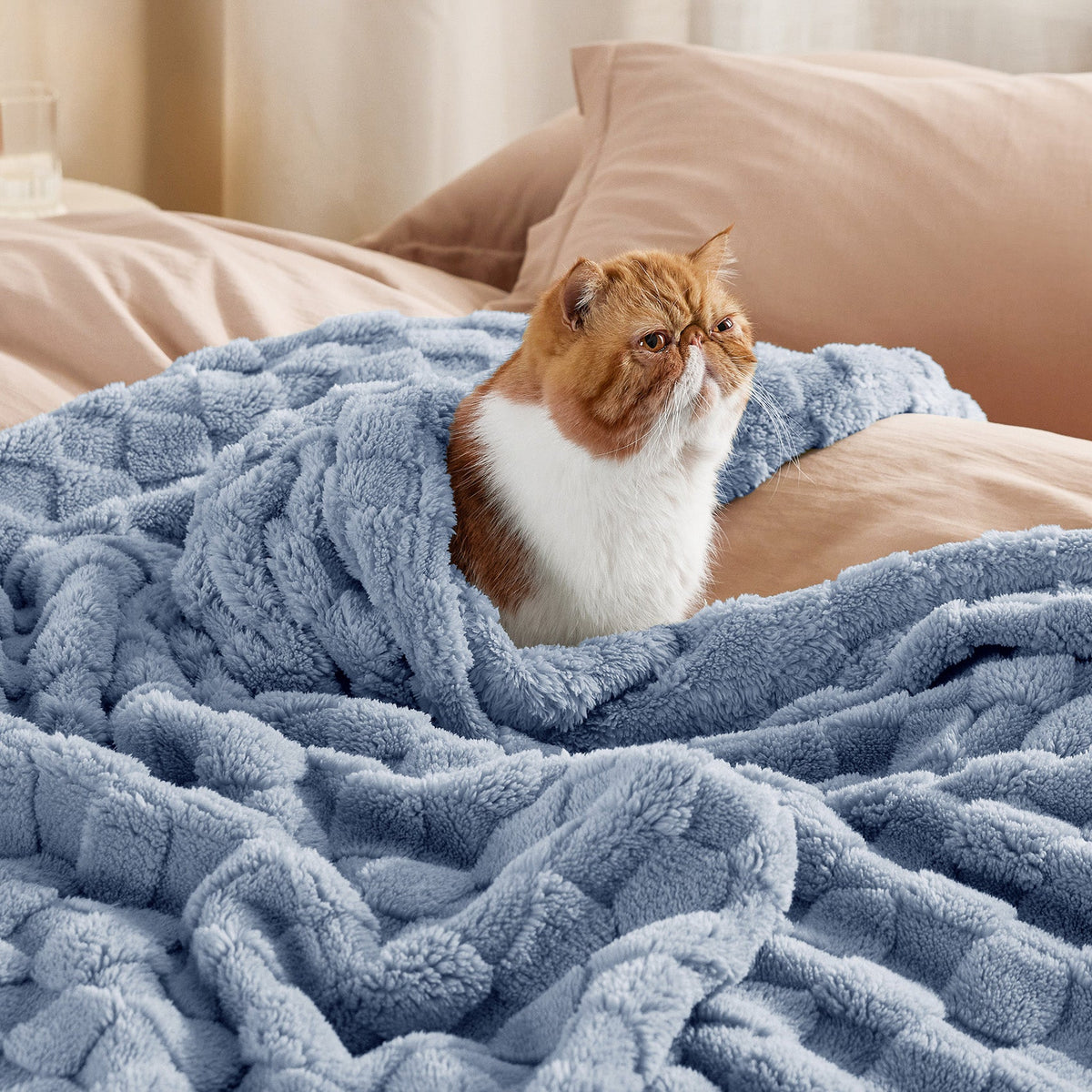 Cozy Throw Blanket, Jacquard Shaggy Sherpa for Living Rooms, Bedrooms and Everyday Lounging, 4 Sizes and 19 Colors image 81