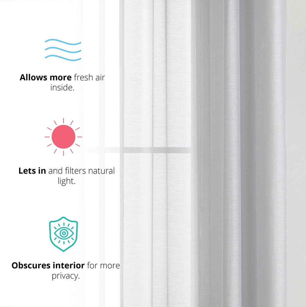 Window Curtain, Victoria Semi Sheer Grommet Panels for Windows, Room Styling and Everyday Privacy, 14 Sizes and 28 Colors image 81