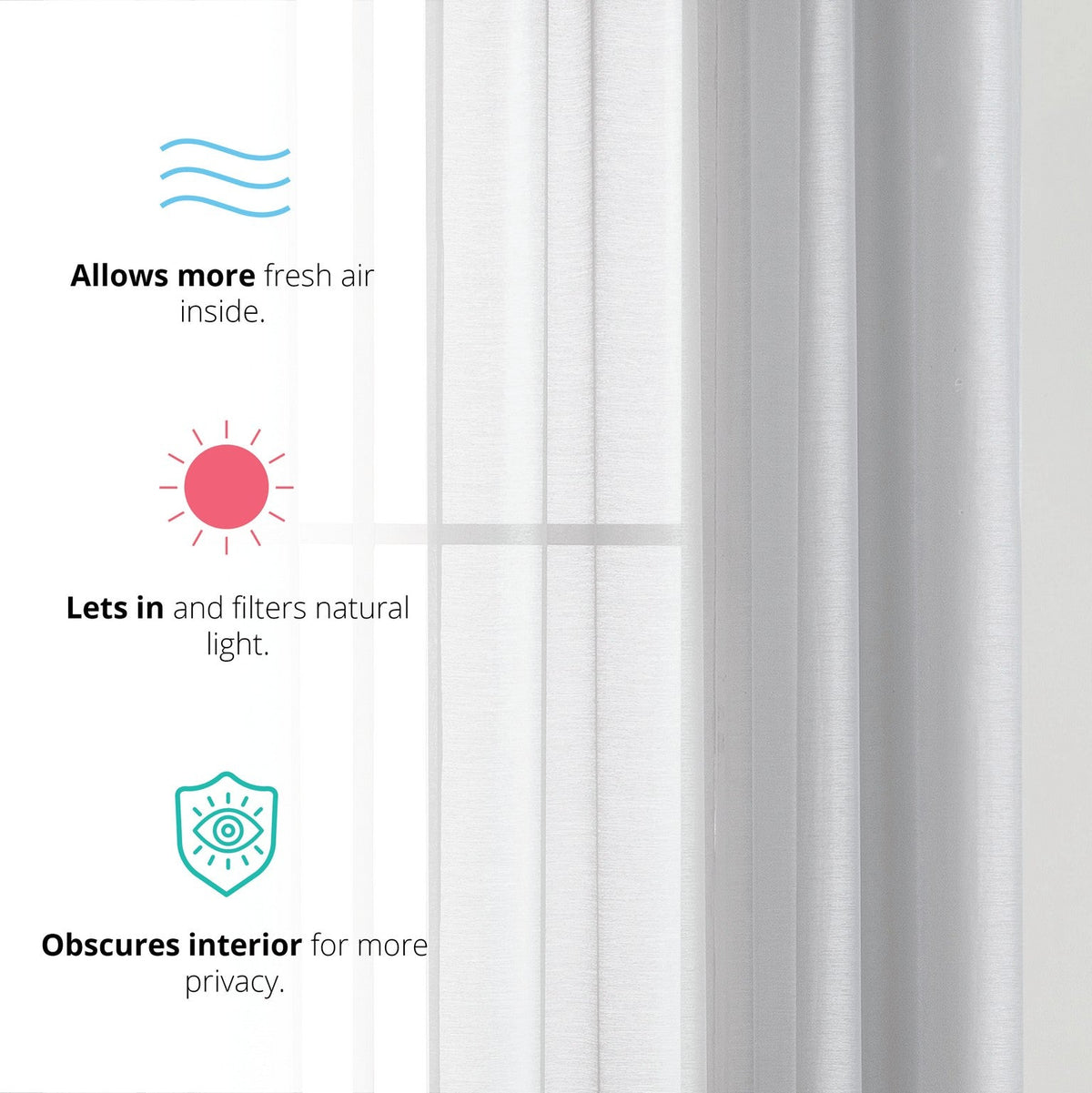 Window Curtain, Victoria Semi Sheer Grommet Panels for Windows, Room Styling and Everyday Privacy, 14 Sizes and 28 Colors image 81
