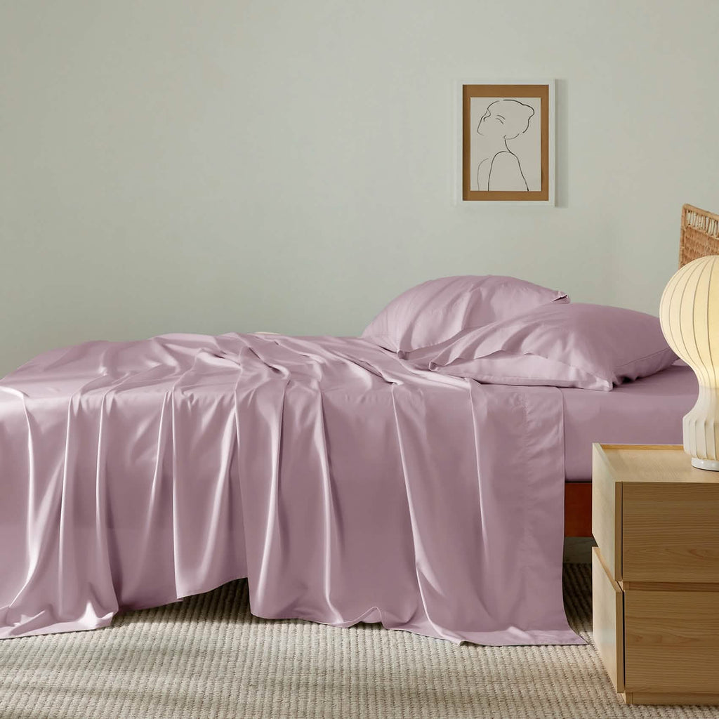 Bed Sheet Set, Rayon Derived from Bamboo, Cooling Comfort, Breathable Construction for Everyday Bedroom Comfort and Guest Rooms image 81