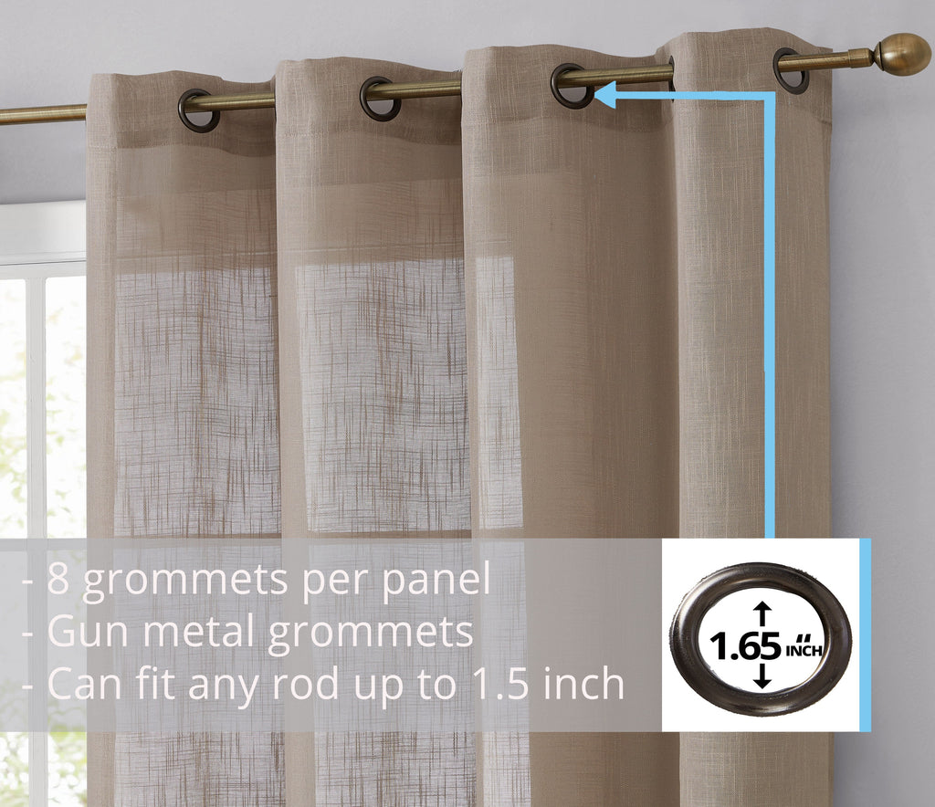 Window Curtain, Privacy Faux Linen Textured Semi Sheer Panels for Windows, Room Styling and Everyday Privacy, 7 Sizes and 14 Colors image 81