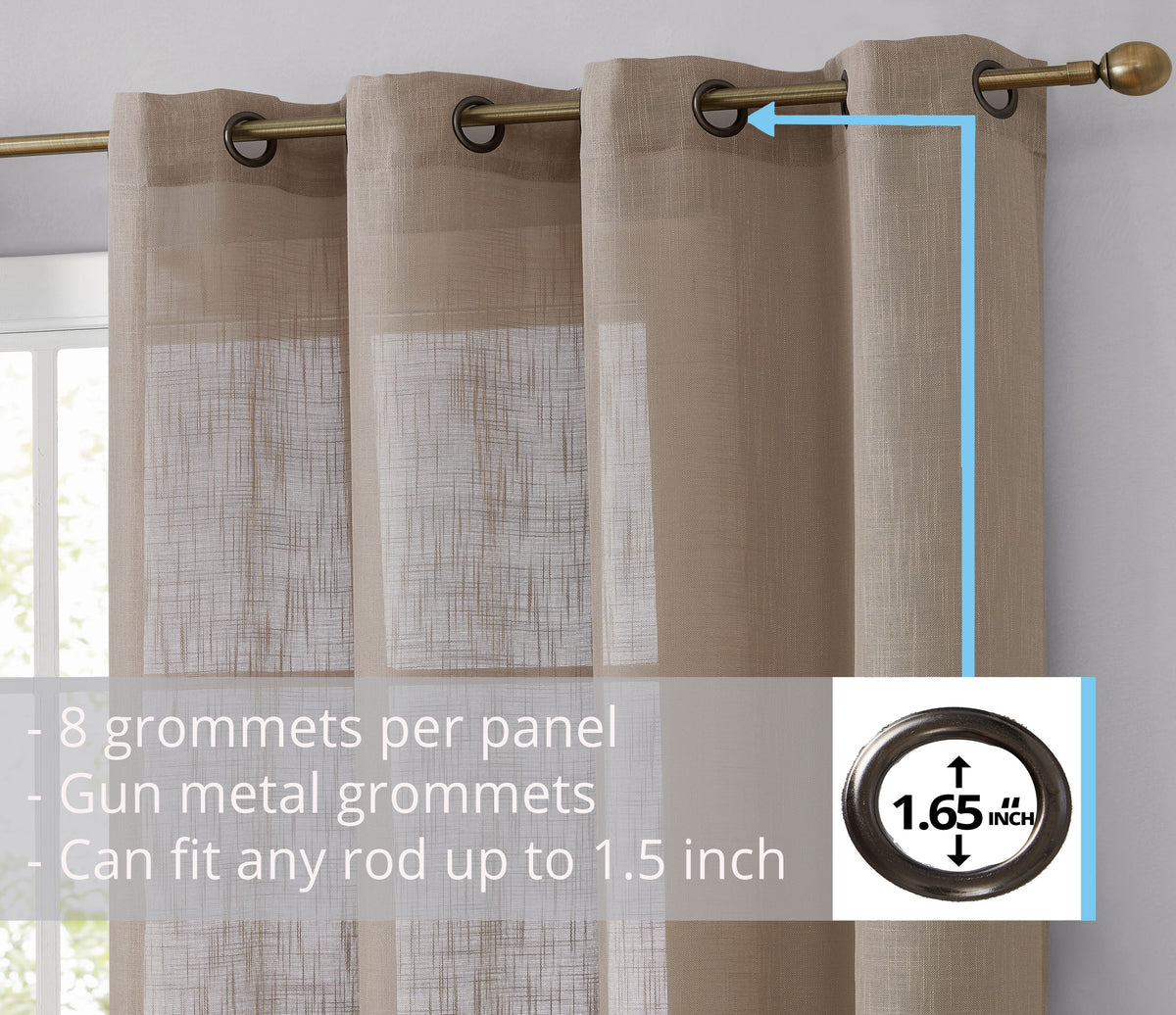 Window Curtain, Privacy Faux Linen Textured Semi Sheer Panels for Windows, Room Styling and Everyday Privacy, 7 Sizes and 14 Colors image 81