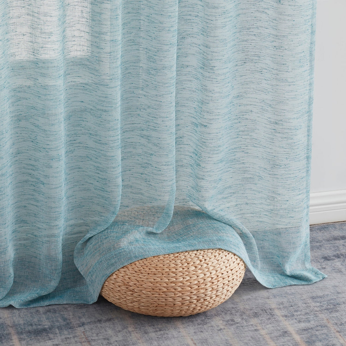 Window Curtain, Penelope Faux Linen Sheer Panels, Lightweight Design for Bedrooms, Living Rooms and Home Privacy, 5 Sizes and 12 Colors image 81