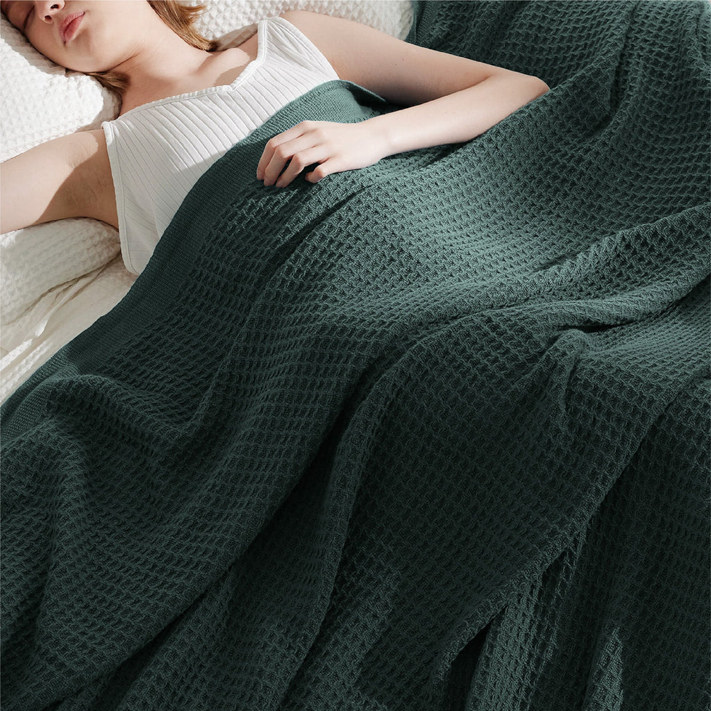 Cozy Throw Blanket, Cotton Waffle Weave, Lightweight Design, Breathable Construction for Living Rooms, Bedrooms and Everyday Lounging image 81