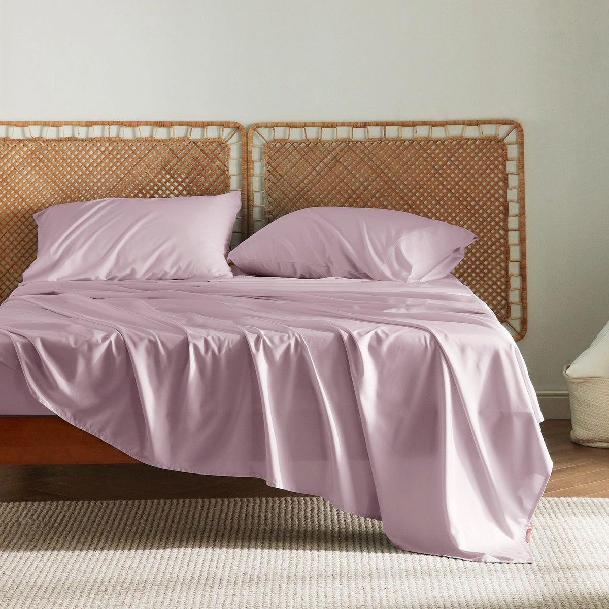 Bed Sheet Set, Rayon Derived from Bamboo, Cooling Comfort, Breathable Construction for Everyday Bedroom Comfort and Guest Rooms image 82