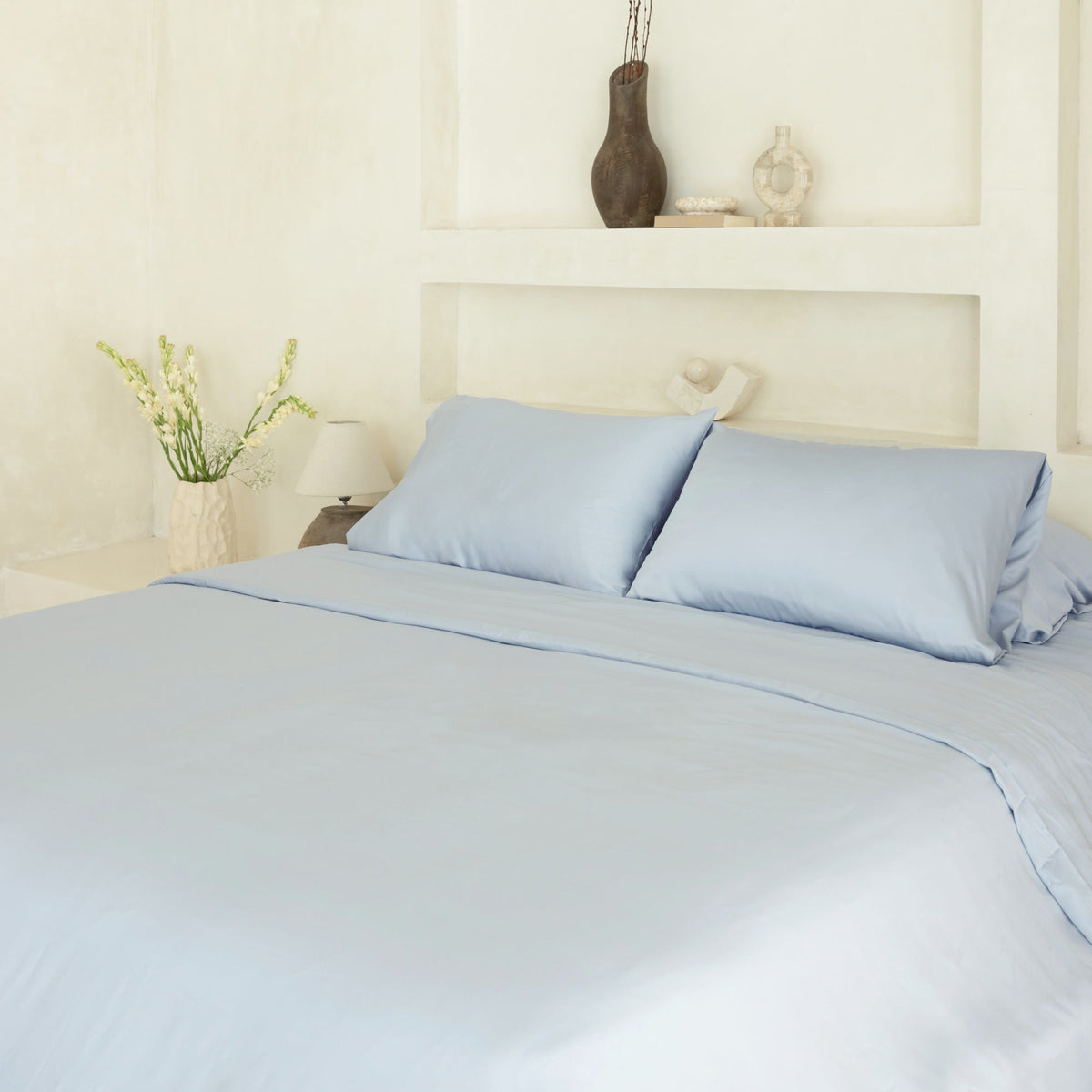 Bed Sheet Set, Organic Bamboo Sateen, Cooling Comfort for Everyday Bedroom Comfort and Guest Rooms, 5 Sizes and 15 Colors image 83