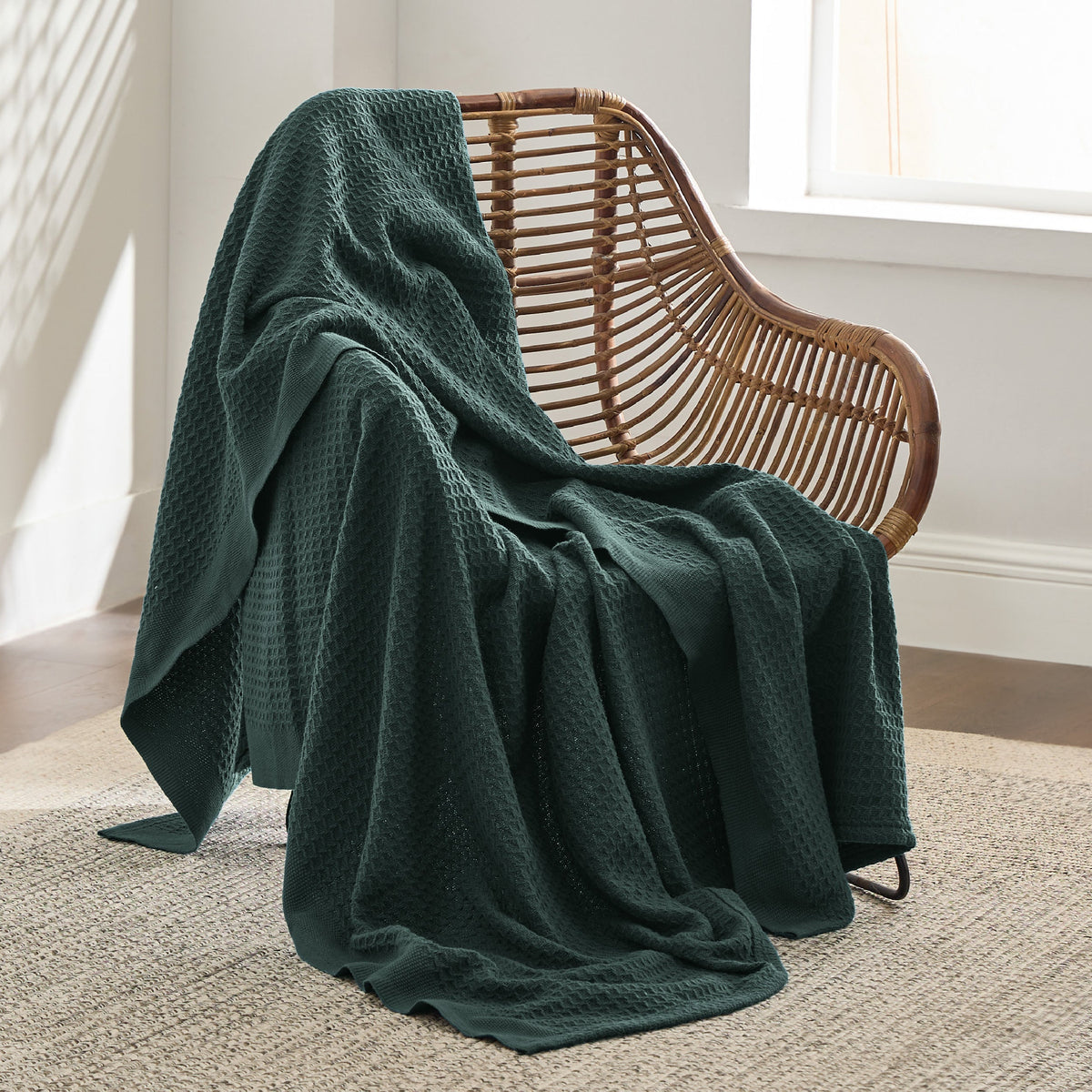 Cozy Throw Blanket, Cotton Waffle Weave, Lightweight Design, Breathable Construction for Living Rooms, Bedrooms and Everyday Lounging image 83