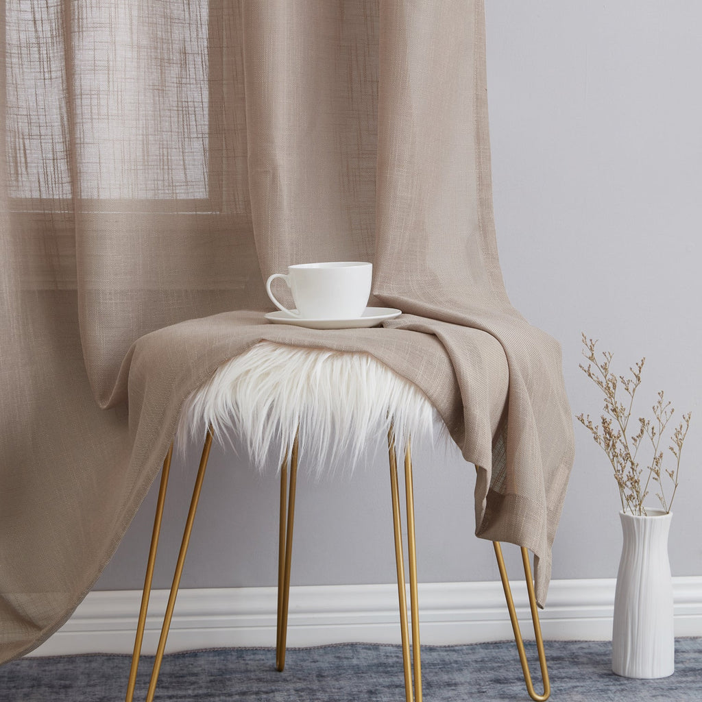 Window Curtain, Privacy Faux Linen Textured Semi Sheer Panels for Windows, Room Styling and Everyday Privacy, 7 Sizes and 14 Colors image 83