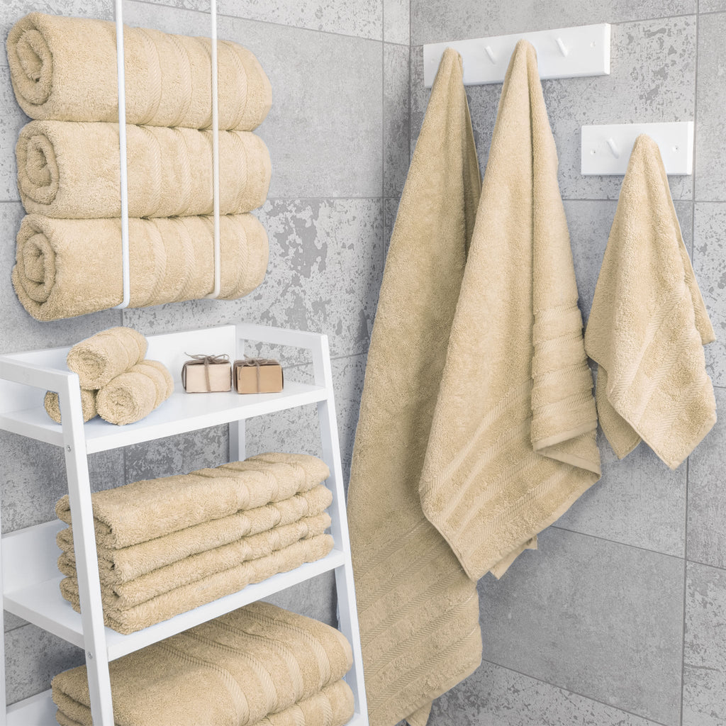 Bath Towel Set, 100% Cotton Turkish Towels for Bathroom, 4 for Home Bathrooms and Everyday Care, 21 Color Options image 83