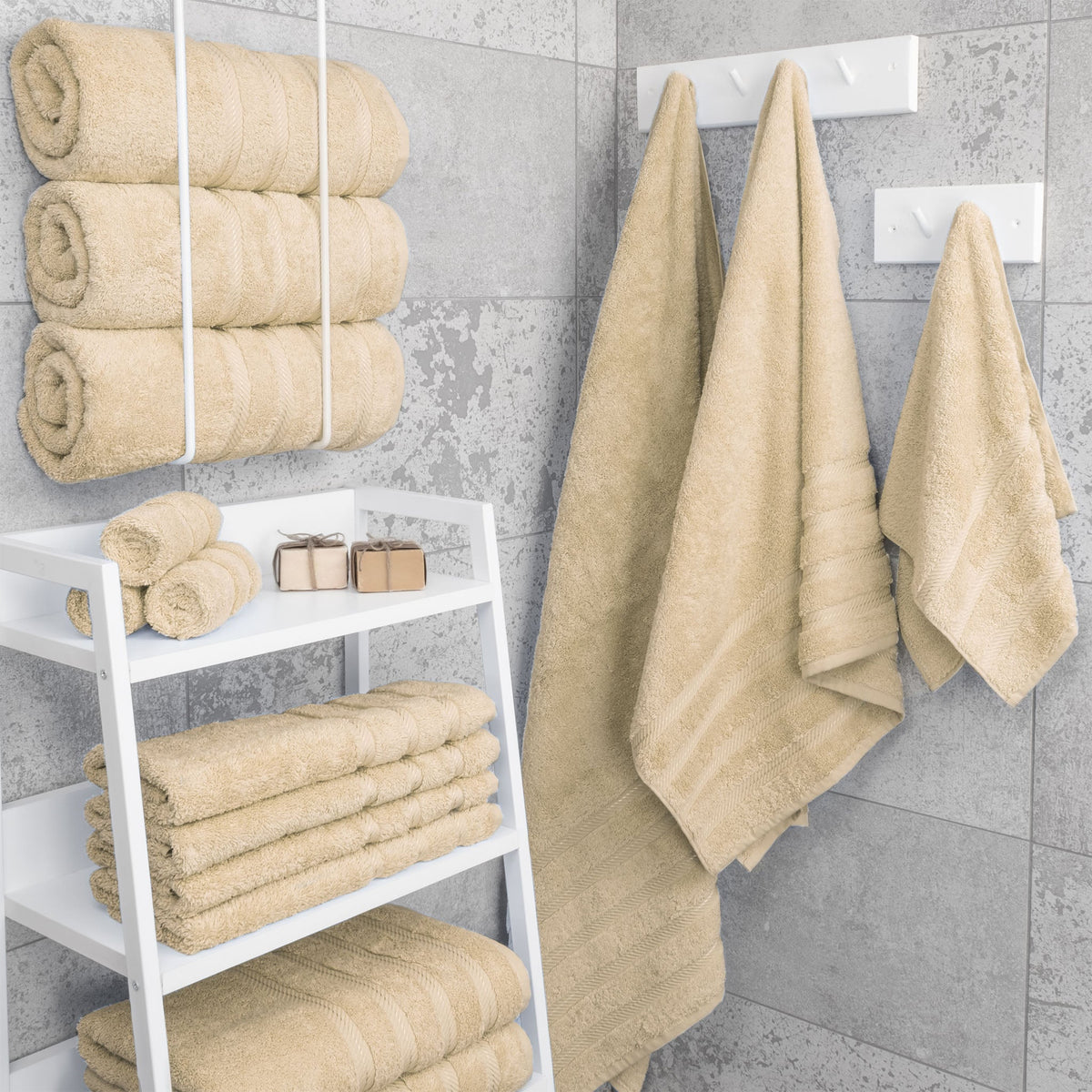 Bath Towel Set, 100% Cotton Turkish Towels for Bathroom, 4 for Home Bathrooms and Everyday Care, 21 Color Options image 83