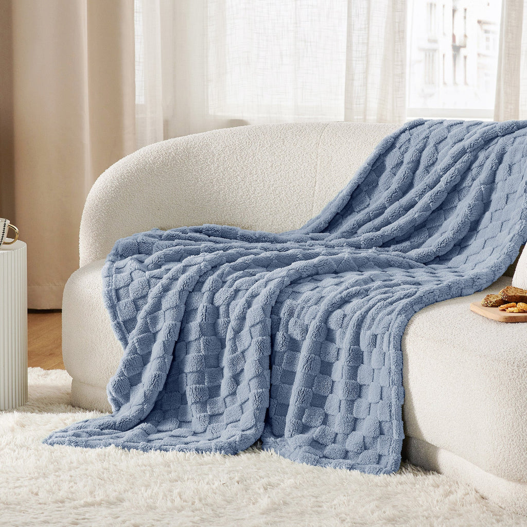 Cozy Throw Blanket, Jacquard Shaggy Sherpa for Living Rooms, Bedrooms and Everyday Lounging, 4 Sizes and 19 Colors image 84