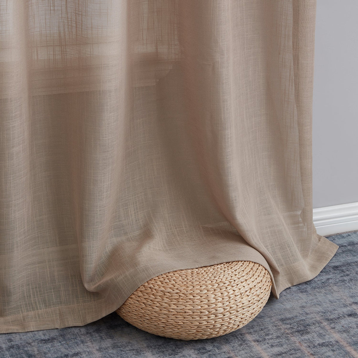 Window Curtain, Privacy Faux Linen Textured Semi Sheer Panels for Windows, Room Styling and Everyday Privacy, 7 Sizes and 14 Colors image 84