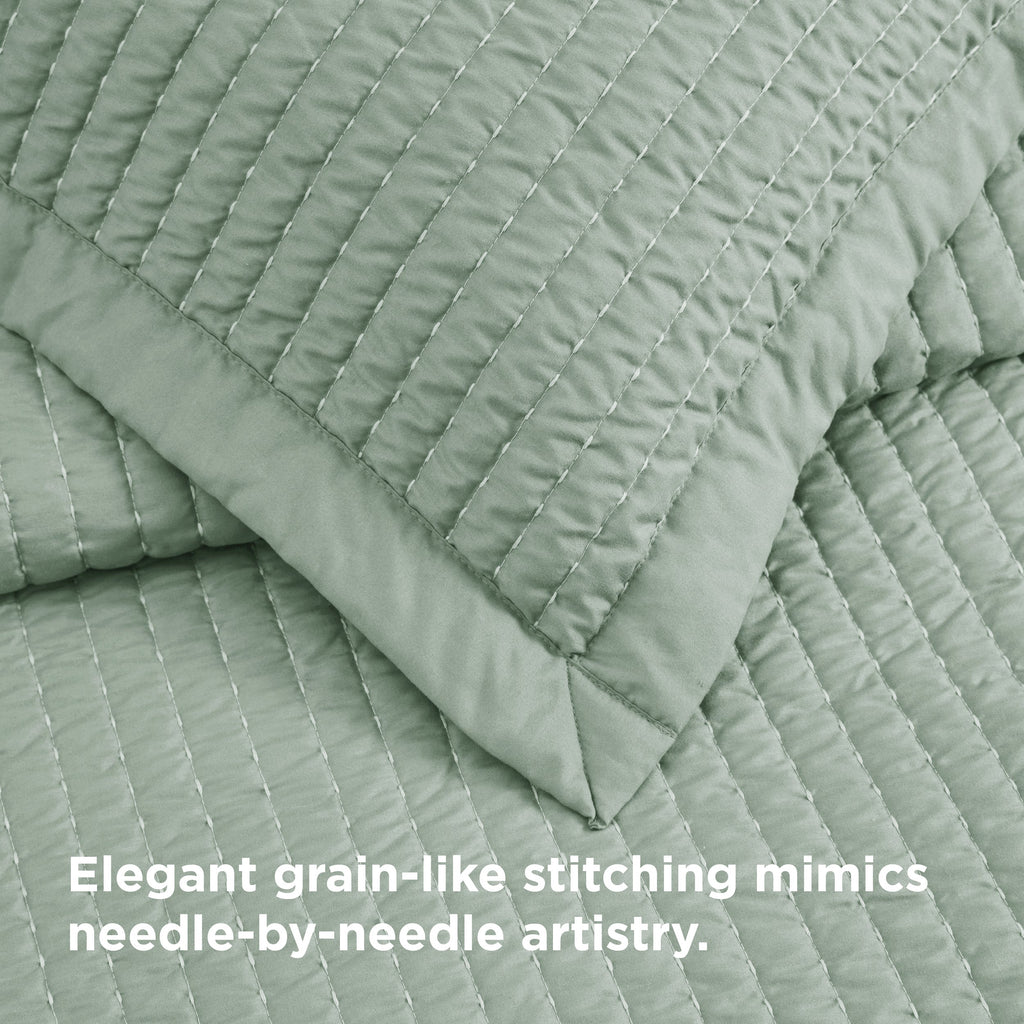 Cozy Throw Blanket, Corduroy Pattern Quilt Set, Breathable Construction for Living Rooms, Bedrooms and Everyday Lounging image 84