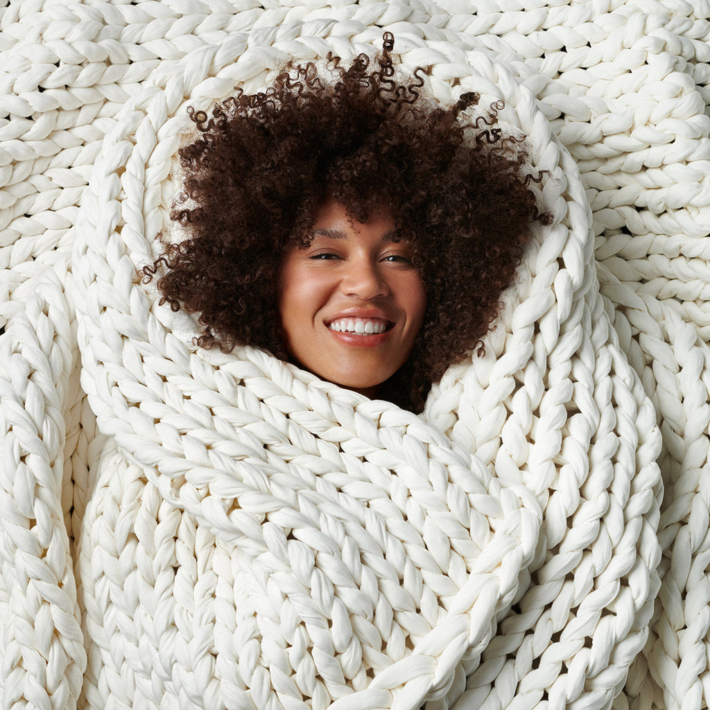 Cozy Throw Blanket, Cotton Weighted for Sofas, Beds and Relaxing at Home, 32 Color Options image 85