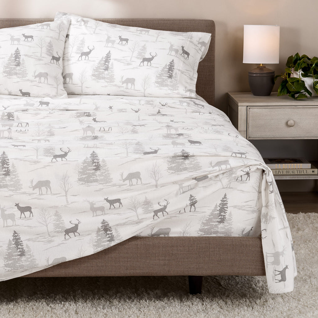 Bed Sheet Set, Cotton Flannel Prints for Master Bedrooms, Guest Beds and Daily Use, 7 Sizes and 30 Colors image 85
