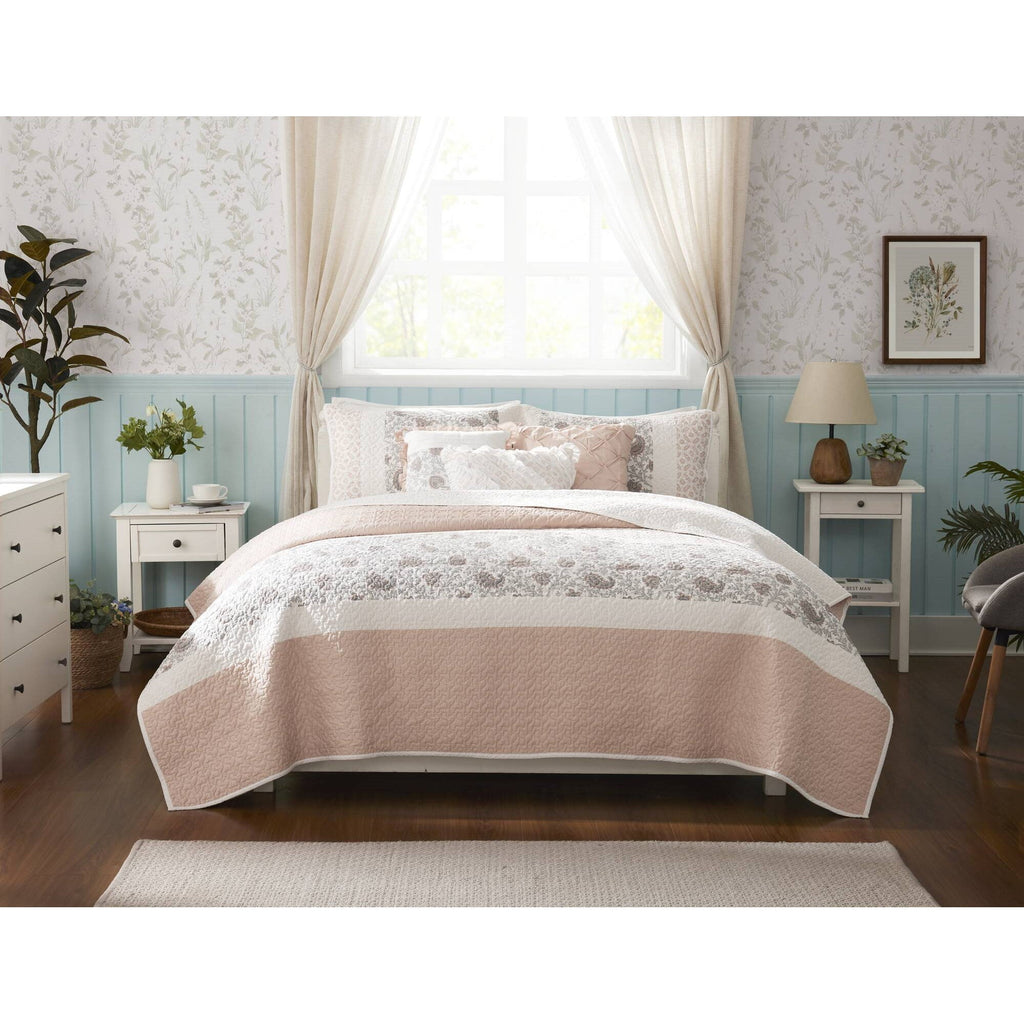 Cozy Throw Blanket, Dawn 6 Piece Cotton Percale Quilt Set, Machine-Washable Care for Sofas, Beds and Relaxing at Home, 2 Sizes and 5 Colors image 86