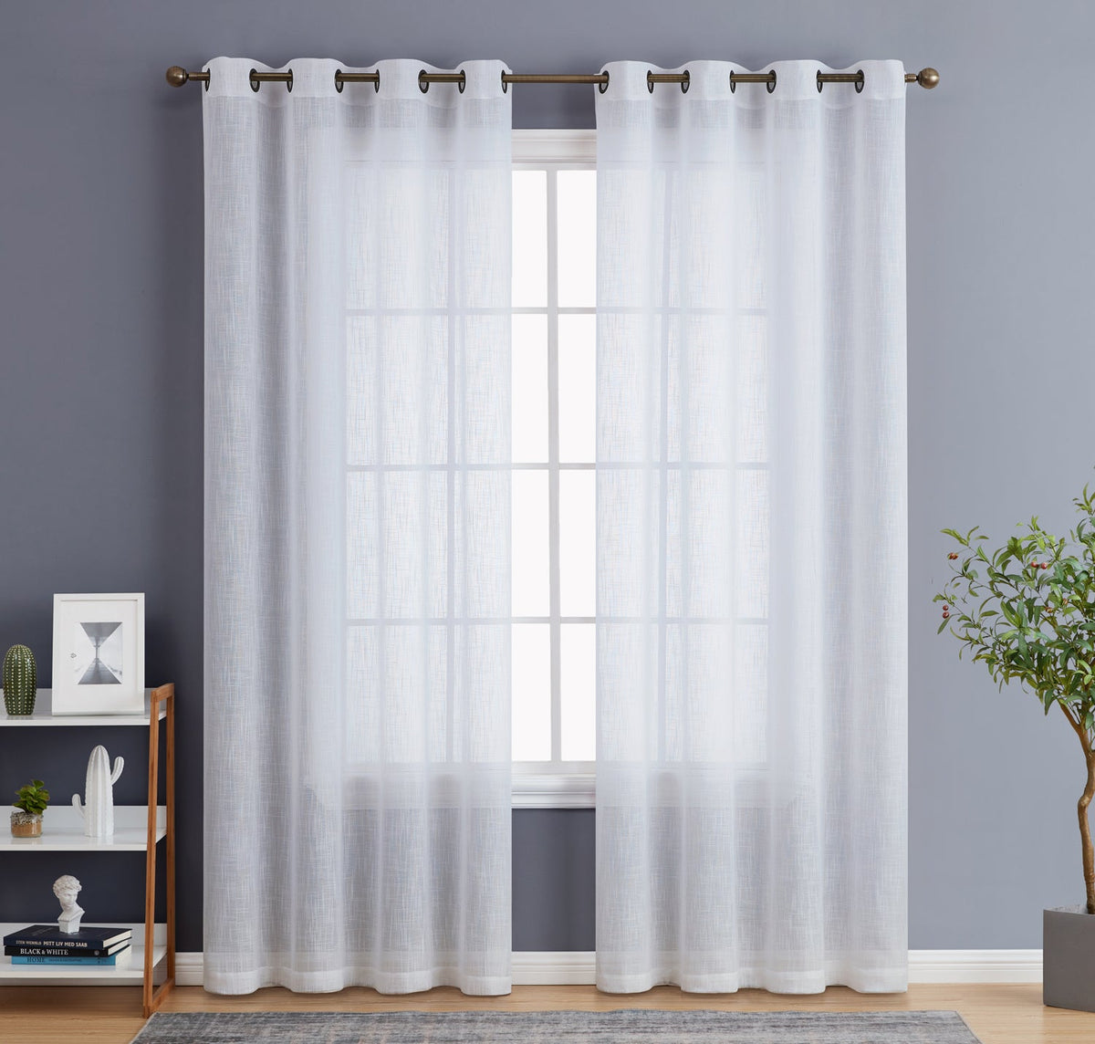 Window Curtain, Privacy Faux Linen Textured Semi Sheer Panels for Windows, Room Styling and Everyday Privacy, 7 Sizes and 14 Colors image 86