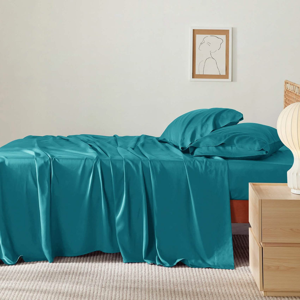 Bed Sheet Set, Rayon Derived from Bamboo, Cooling Comfort, Breathable Construction for Everyday Bedroom Comfort and Guest Rooms image 86