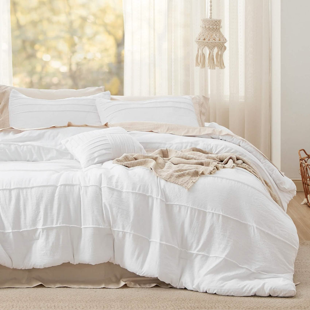 Bed Comforter, Pinch Pleat Set for Year-Round Bedroom Comfort and Restful Sleep, 5 Sizes and 19 Colors image 86