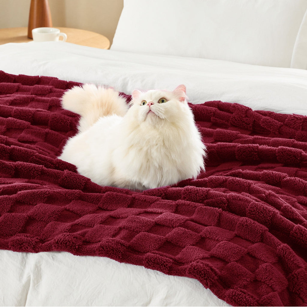 Cozy Throw Blanket, Jacquard Shaggy Sherpa for Living Rooms, Bedrooms and Everyday Lounging, 4 Sizes and 19 Colors image 87