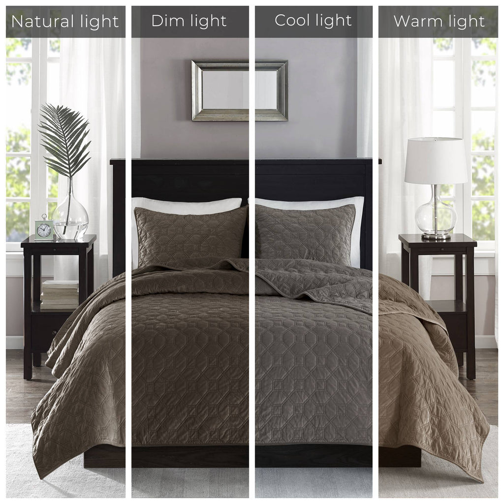 Cozy Throw Blanket, Harper 3 Piece Velvet Quilt Set, Machine-Washable Care for Sofas, Beds and Relaxing at Home, 2 Sizes and 7 Colors image 87
