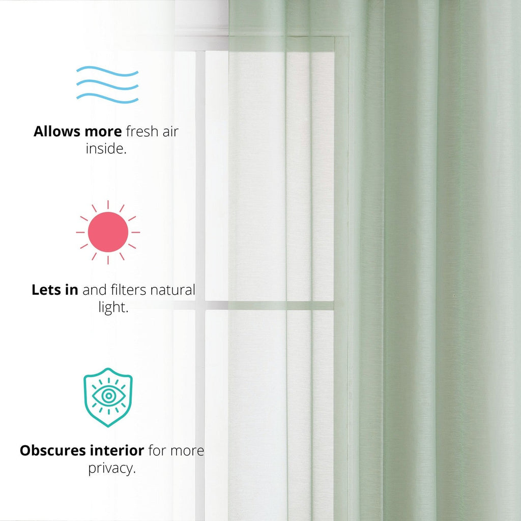 Window Curtain, Victoria Semi Sheer Grommet Panels for Windows, Room Styling and Everyday Privacy, 14 Sizes and 28 Colors image 87