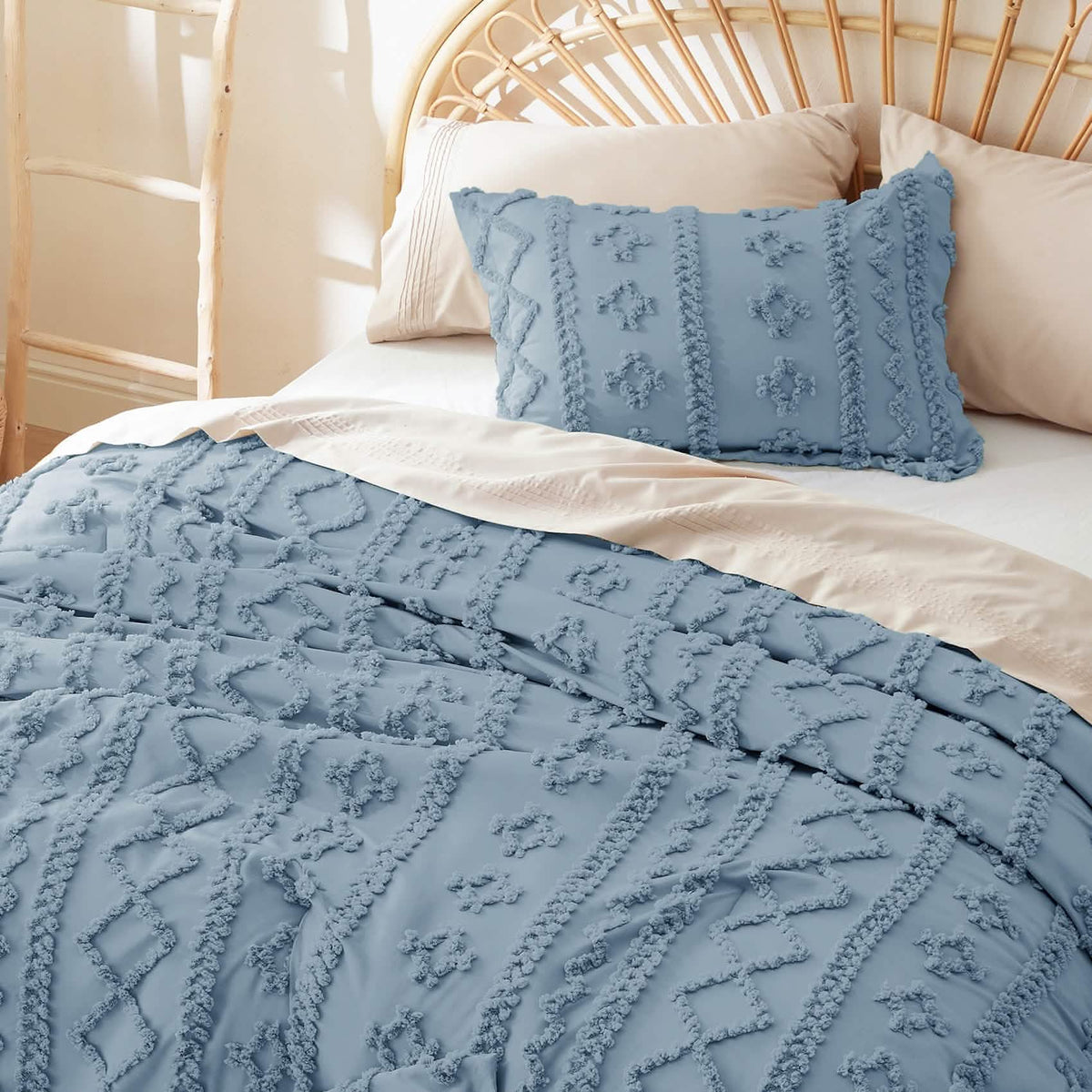 Bed Comforter, Boho Deluxe Embroidery Set, Breathable Construction, Machine-Washable Care for Everyday Bedding and Comfortable Sleep image 88