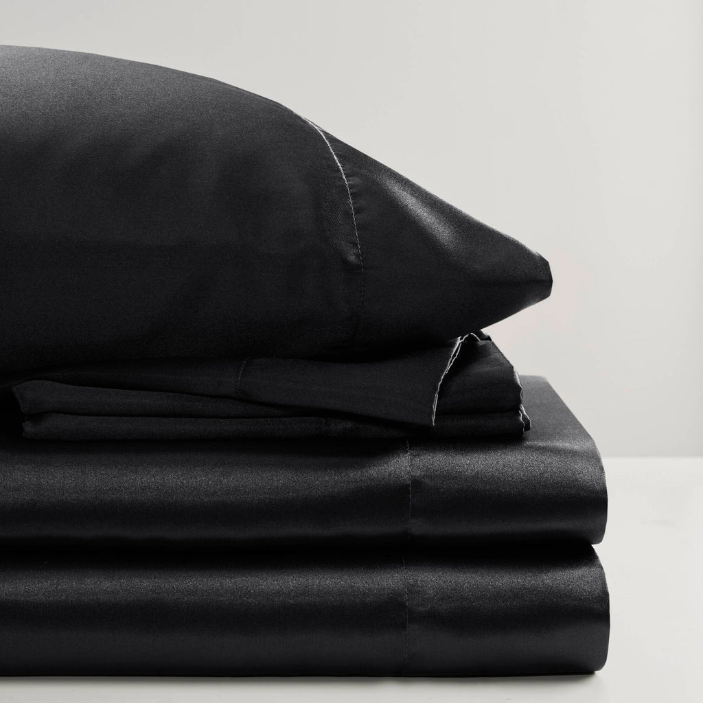 Bed Sheet Set, Satin for Master Bedrooms, Guest Beds and Daily Use, 6 Sizes and 12 Colors, Designed for Everyday Home Use image 88