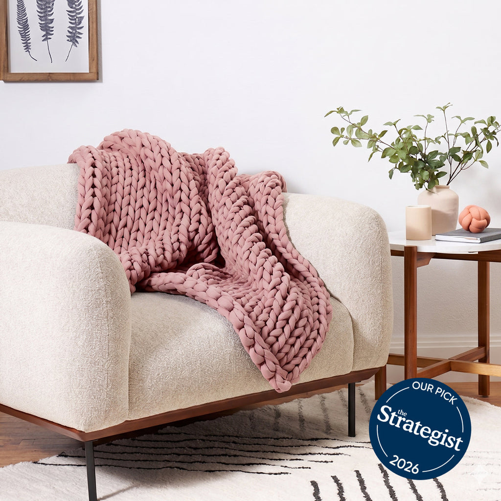 Cozy Throw Blanket, Cotton Weighted for Sofas, Beds and Relaxing at Home, 32 Color Options image 89