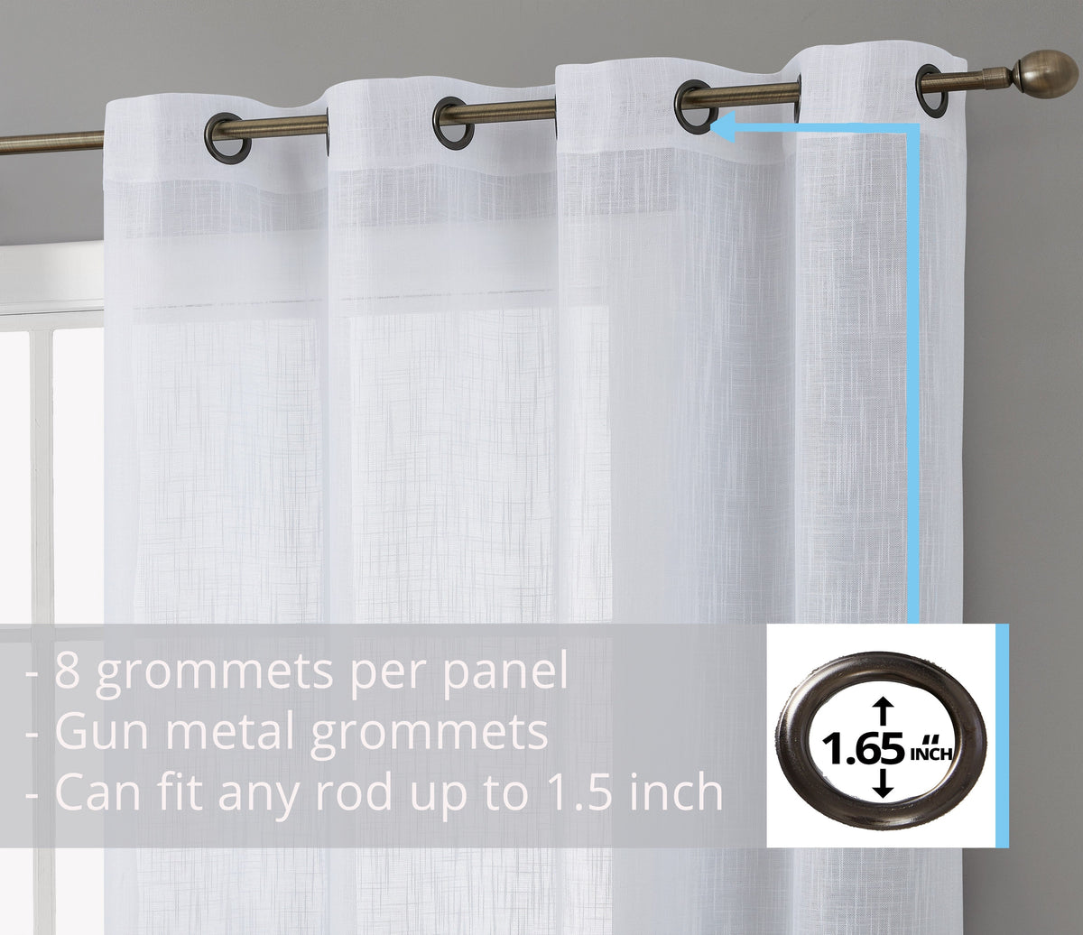 Window Curtain, Privacy Faux Linen Textured Semi Sheer Panels for Windows, Room Styling and Everyday Privacy, 7 Sizes and 14 Colors image 89