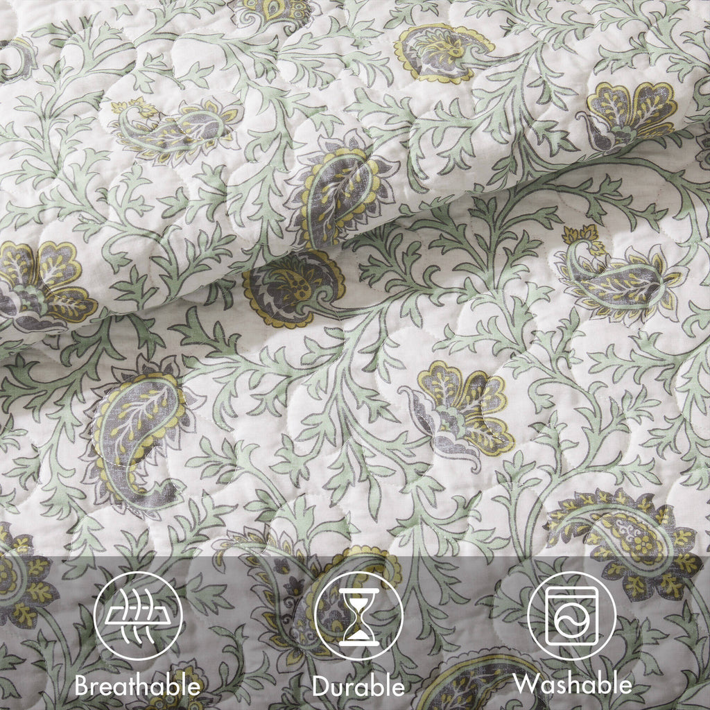 Cozy Throw Blanket, Dawn 6 Piece Cotton Percale Quilt Set, Machine-Washable Care for Sofas, Beds and Relaxing at Home, 2 Sizes and 5 Colors image 89