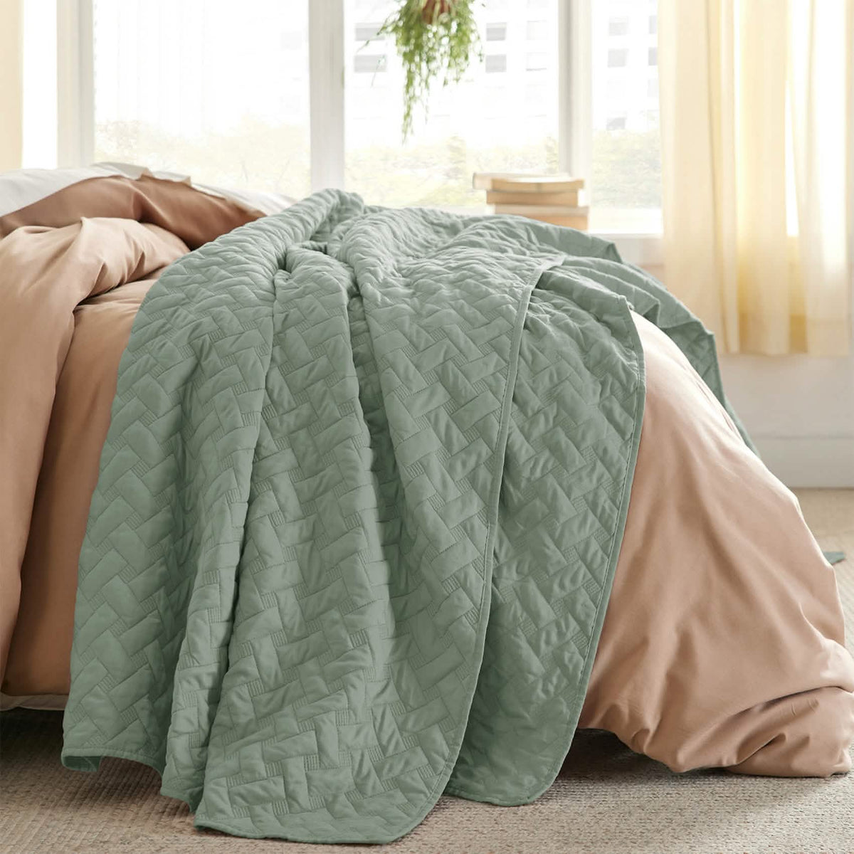 Cozy Throw Blanket, Basket weave Quilt Set, Lightweight Design for Living Rooms, Bedrooms and Everyday Lounging, 6 Sizes and 17 Colors image 89