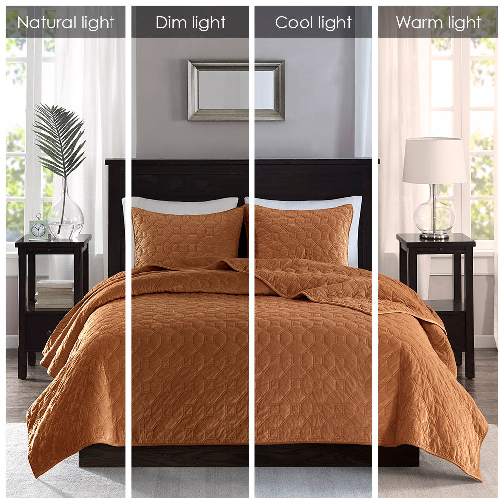 Cozy Throw Blanket, Harper 3 Piece Velvet Quilt Set, Machine-Washable Care for Sofas, Beds and Relaxing at Home, 2 Sizes and 7 Colors image 89
