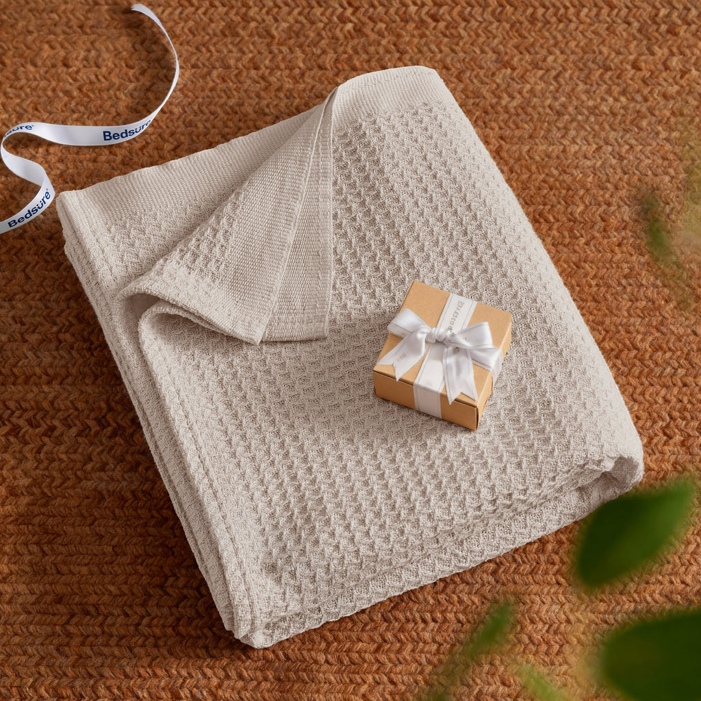 Cozy Throw Blanket, Cotton Waffle Weave, Lightweight Design, Breathable Construction for Living Rooms, Bedrooms and Everyday Lounging image 90