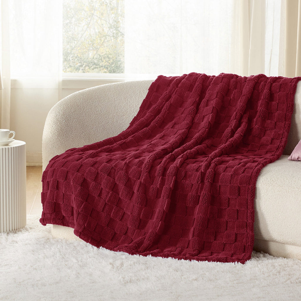 Cozy Throw Blanket, Jacquard Shaggy Sherpa for Living Rooms, Bedrooms and Everyday Lounging, 4 Sizes and 19 Colors image 90