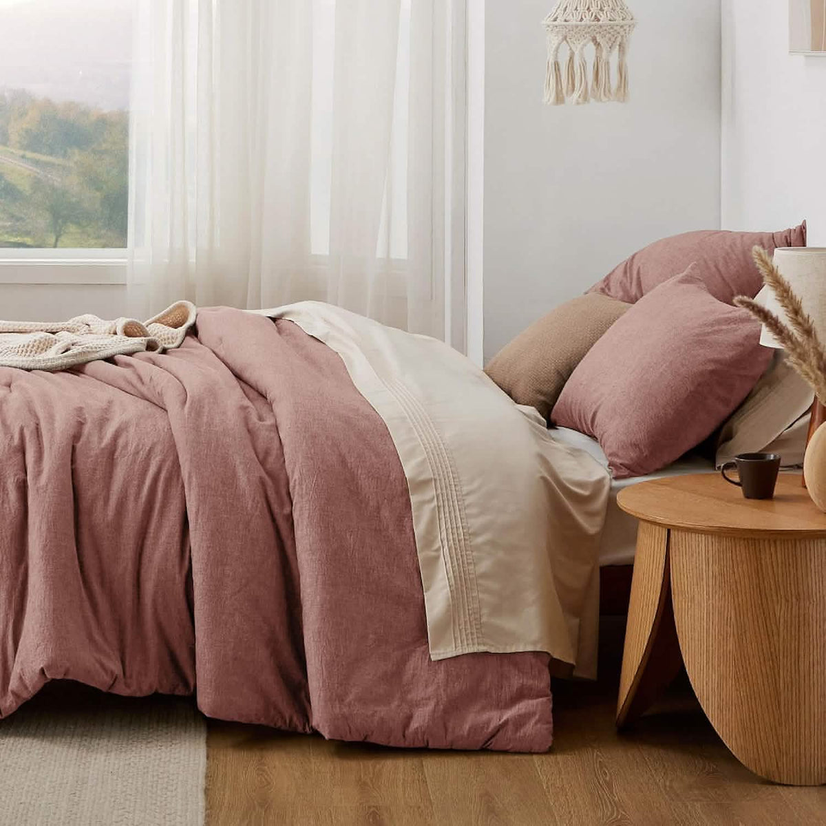 Bed Comforter, Prewashed Cotton Set for Year-Round Bedroom Comfort and Restful Sleep, 5 Sizes and 12 Colors image 90
