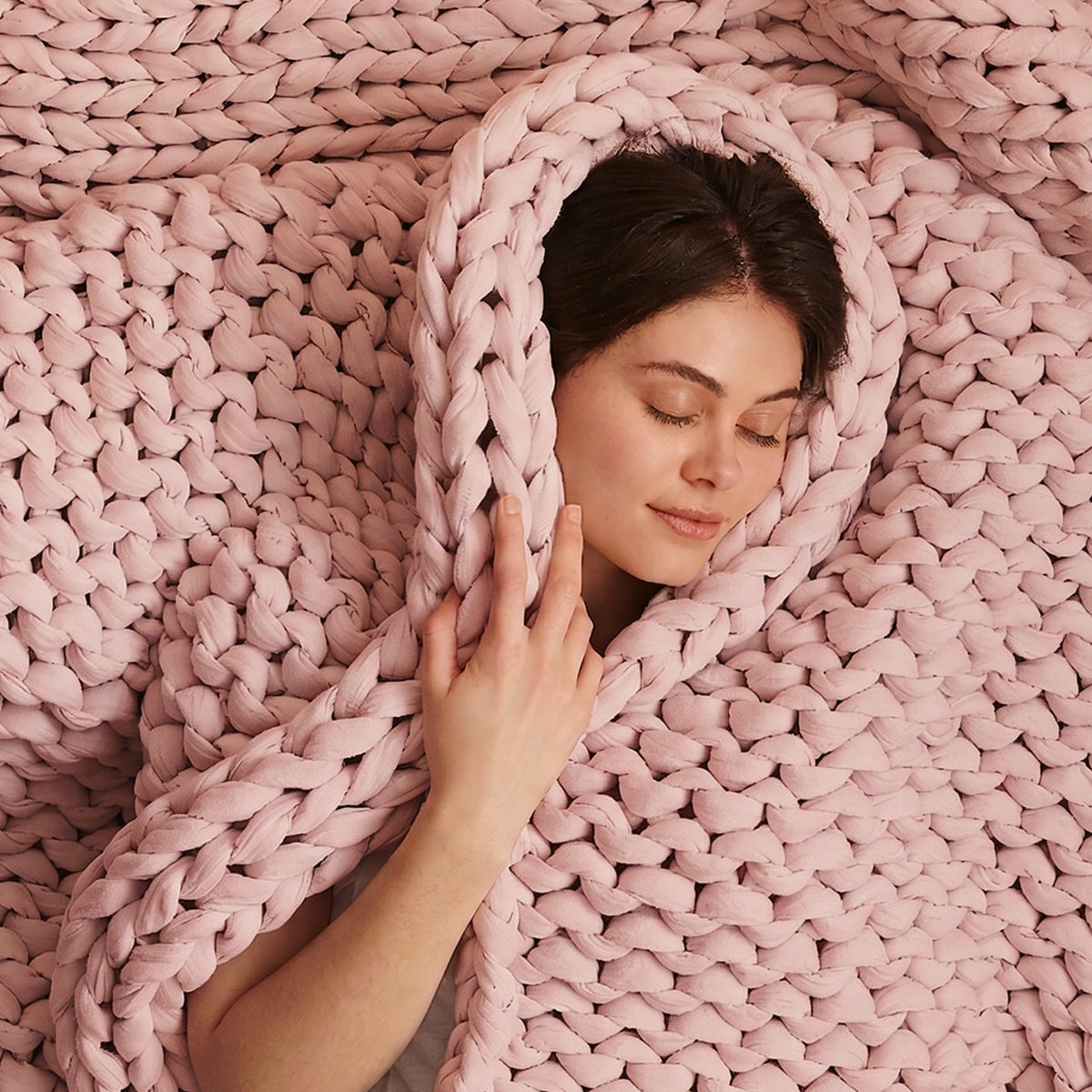 Cozy Throw Blanket, Cotton Weighted for Sofas, Beds and Relaxing at Home, 32 Color Options image 90