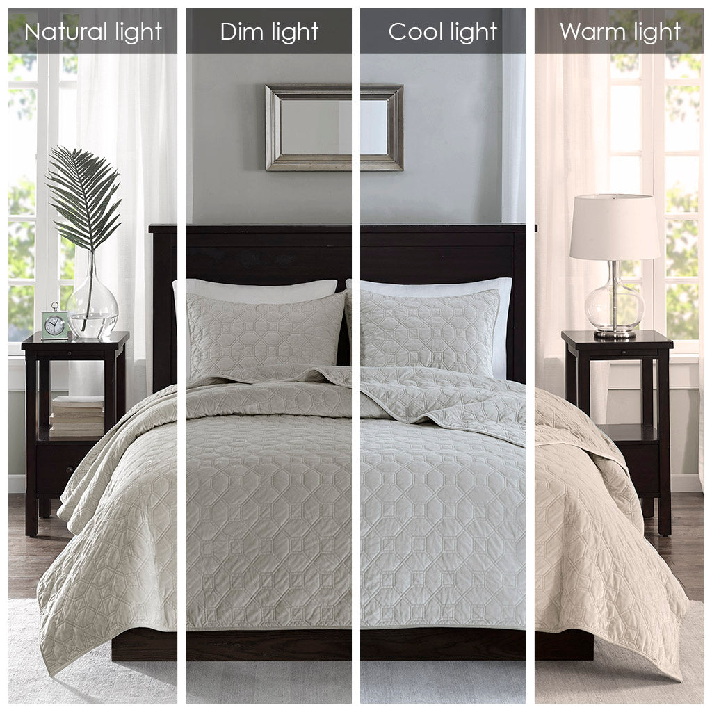 Cozy Throw Blanket, Harper 3 Piece Velvet Quilt Set, Machine-Washable Care for Sofas, Beds and Relaxing at Home, 2 Sizes and 7 Colors image 91