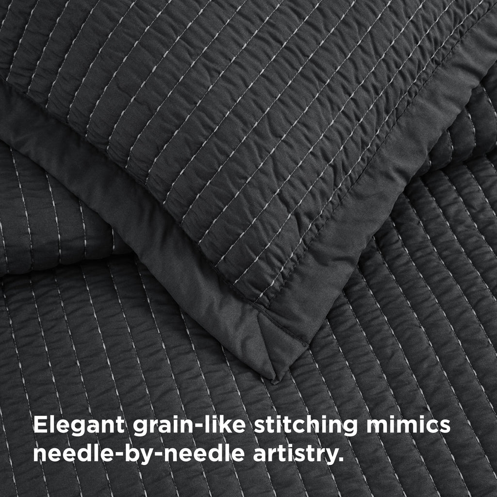Cozy Throw Blanket, Corduroy Pattern Quilt Set, Breathable Construction for Living Rooms, Bedrooms and Everyday Lounging image 91