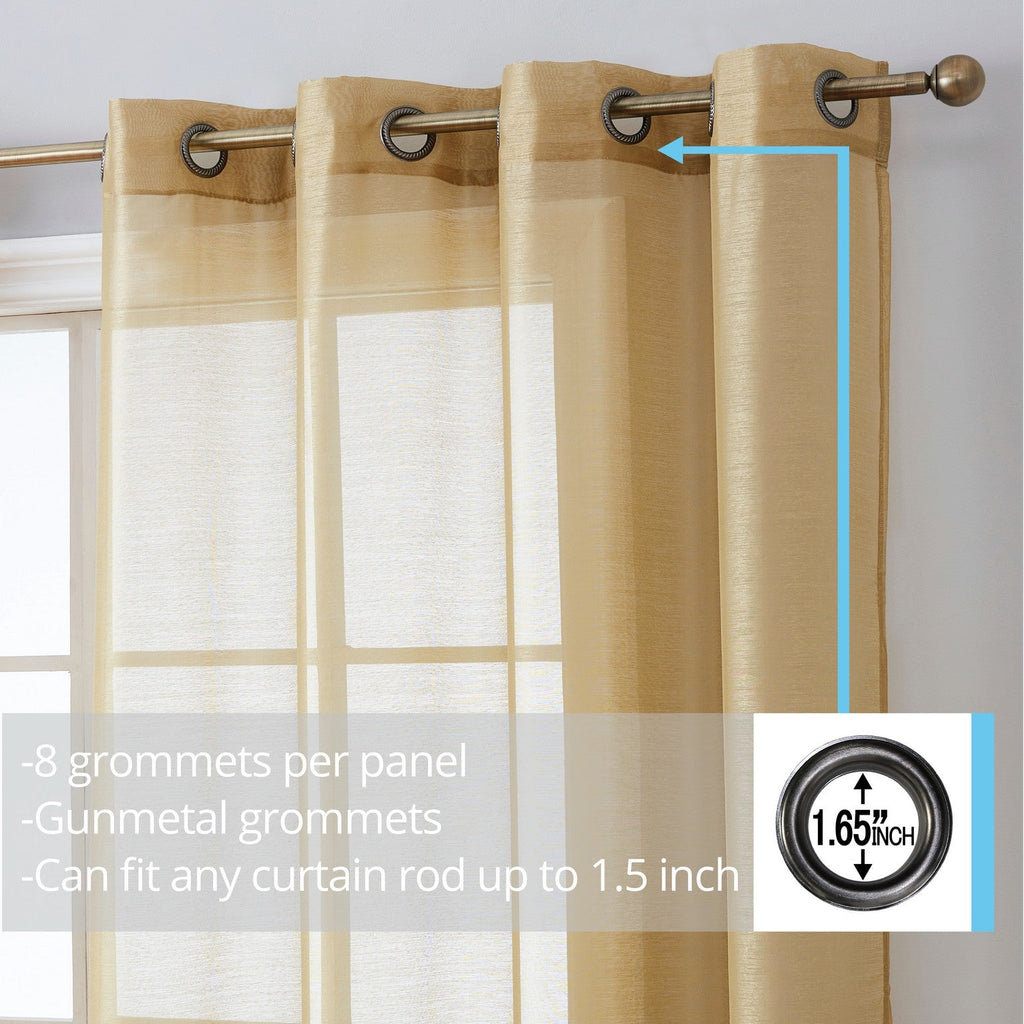 Window Curtain, Victoria Semi Sheer Grommet Panels for Windows, Room Styling and Everyday Privacy, 14 Sizes and 28 Colors image 91