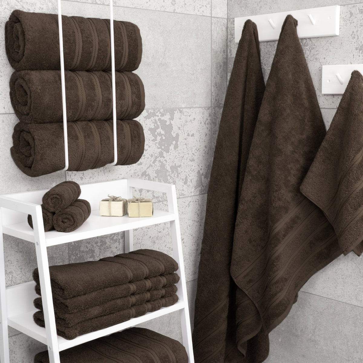 Bath Towel Set, 100% Cotton Turkish Towels for Bathroom, 4 for Home Bathrooms and Everyday Care, 21 Color Options image 92